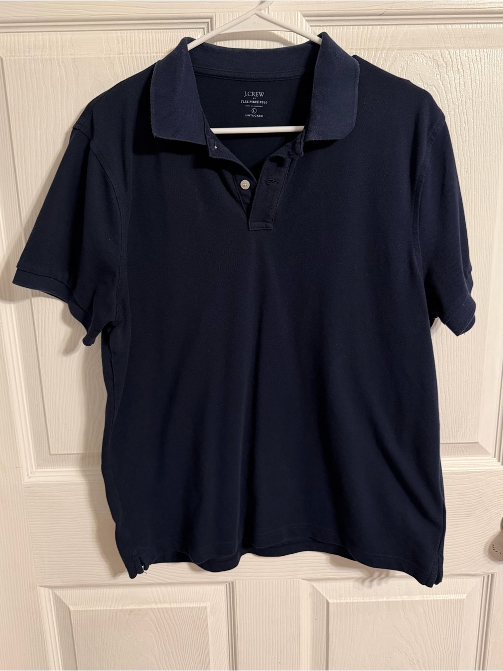 Navy blue polo back to school uniform office wear business casual flex pique